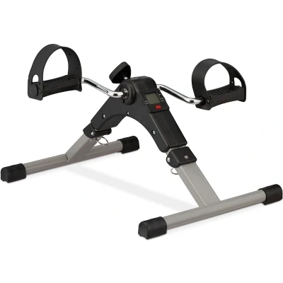 Afbeelding van Relaxdays stoelfiets trainer, inklapbaar, voor kantoor, fietstrainer senioren, mini hometrainer 39x36x49.5 cm, zwart