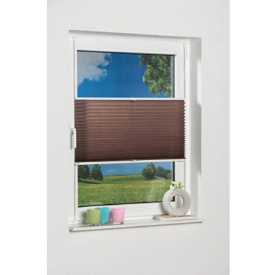 Afbeelding van K home Klemmfix geplooide 80 x 130 cm (B L) Mokka lichtbescherming +++ Moderne Crushed optiek