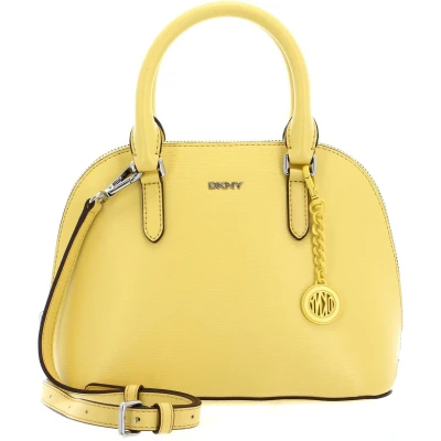 Afbeelding van DKNY Leren Schoudertas Bryant Dome Satchel Bag Spring Yellow Geel