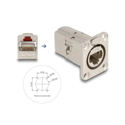 Afbeelding van Delock D Typ RJ45 Einbaubuchse / Kupplung Cat.6A STP Metall HQ produ