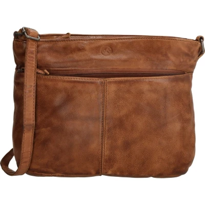 Afbeelding van PAINT ROCK trendy damestas schoudertas cognac