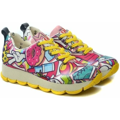 Afbeelding van GOBY Pop Art Sneakers Handmade &amp; Vegan Kleurrijk Comfortabel Maat 40