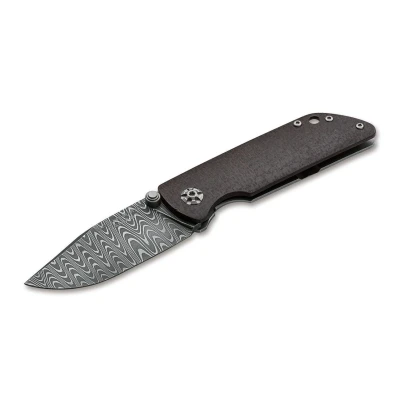 Afbeelding van Böker Manufaktur Solingen M4 Sherman damast zakmes damast/Micarta zwart, lemmetlengte: 7,70 cm, 110662DAM