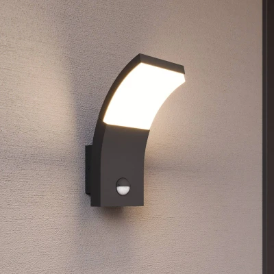 Afbeelding van Lucande Wandlampen buiten 1licht aluminium, kunststof H: 19.8 cm grafietgrijs, wit Inclusief lichtbron