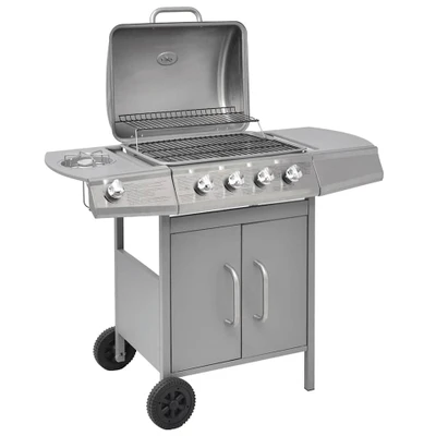 Afbeelding van Gasbarbecue 4+1 kookzone zilver