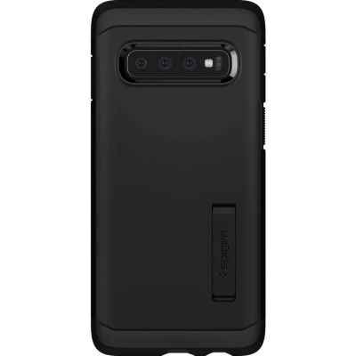 Afbeelding van Samsung Galaxy S10 Plus Hoesje Kunststof Spigen Hardcase/Backcover Zwart Telefoonhoesje Shockproof/Valbescherming