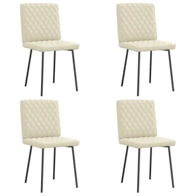 Afbeelding van vidaXL Eetkamerstoelen 4 st kunstleer crèmekleurig