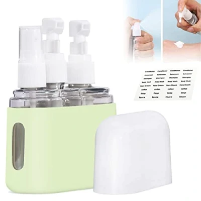Afbeelding van Mini Shampoo Dispenser Portable Travel Bottle Set, And Conditioner Dispenser, Containers With Labels For Toiletries, Bottles Toiletries (3 in 1,Green)