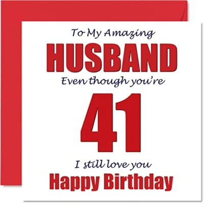 Afbeelding van Grappige 41e verjaardagskaarten voor echtgenoot 41 I Still Love You Gelukkige verjaardagskaart van echtgenote partner, eenenveertigste manlief schertsgeschenken, 145 mm x