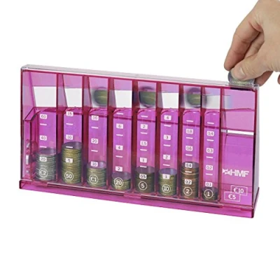 Afbeelding van HMF 4710 15 Euro muntensorteerteller, 24 x 5 12 cm, roze