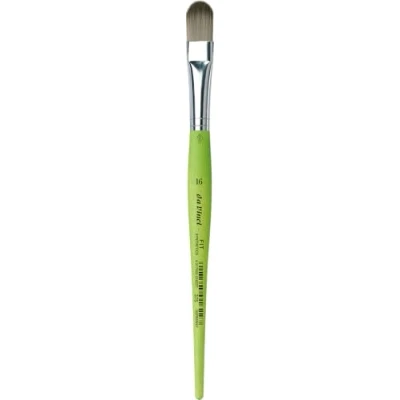 Afbeelding van da Vinci Student Series 375, geschikt voor school en hobby kwast, Filbert elastisch synthetisch met groen mat handvat, maat 16