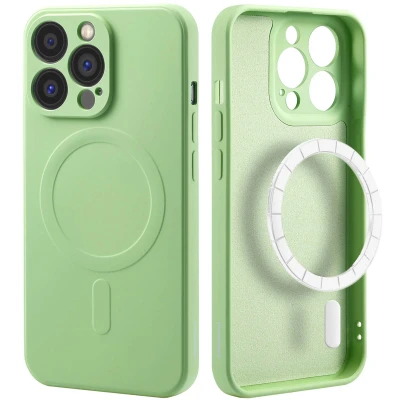 Afbeelding van Apple iPhone 13 Pro MagSafe Hoesje Siliconen en TPU (zacht) iMoshion Softcase/Backcover Groen Telefoonhoesje