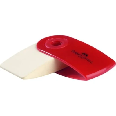 Afbeelding van Gum Faber Castell SLEEVE MINI rood/blauw assorti