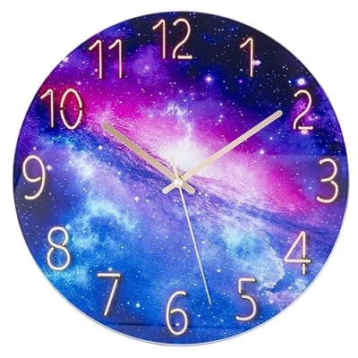 Afbeelding van ACCSHINE Wandklok zonder tikkend geluid, stil, modern, 30 cm kwarts, grote batterijwerkende wandklok, gemakkelijk af te lezen voor woonkamers, thuis, keuken, slaapkamer, kantoor, school