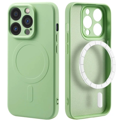 Afbeelding van Apple iPhone 14 Pro MagSafe Hoesje Siliconen en TPU (zacht) iMoshion Softcase/Backcover Groen Telefoonhoesje