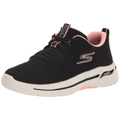 Afbeelding van Skechers Dames Go Walk Arch Fit Unify Sneaker, Zwart Roze, 37.5 EU