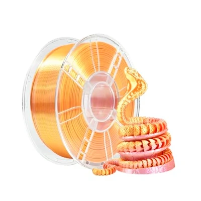 Afbeelding van iBOSS PLA+ 3D printerfilament, PLA Plus filament 1,75 mm tweekleurig zijdefilament, co extrusie glanzend printfilament 1 kg, goudpoeder
