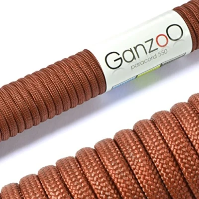Afbeelding van Ganzoo Paracord 550 touw voor armband, linnen, halsband, nylon 30 meter, bruin