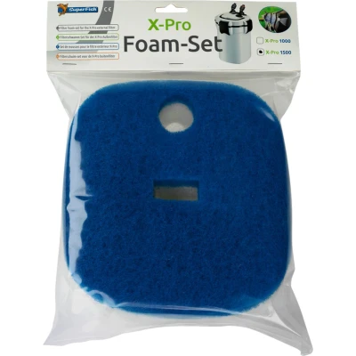 Afbeelding van Superfish X Pro Aquarium Buitenfilter 2000 Schuimset Filtermateriaal Blauw Wit 3 stuks