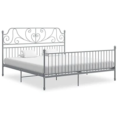Afbeelding van vidaXL Bedframe metaal grijs 180x200 cm
