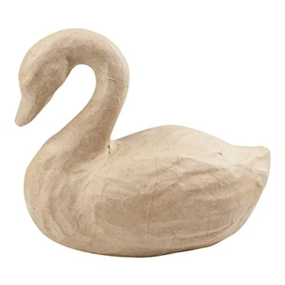 Afbeelding van Décopatch SA192C Zwaan (van papier maché, maat S, 16,5 x 8,5 14 cm, om te personaliseren) 1 stuk natuur