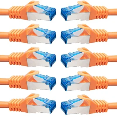 Afbeelding van BIGtec 10 stuks 2m CAT.7 Gigabit patchkabel netwerkkabel oranje koperen kabel patch ethernt LAN DSL CAT7 (RJ45, Cat 7, S/FTP PIMF) 2,00 m