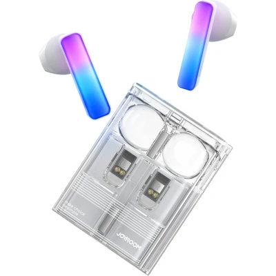 Afbeelding van TWS Joyroom JR TC1 IceLens Series draadloze hoofdtelefoon met LED verlichting wit