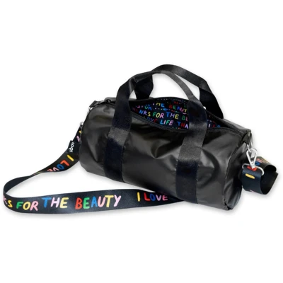 Afbeelding van LOQI Weekender Love Life Metallic Black Medium Recycled