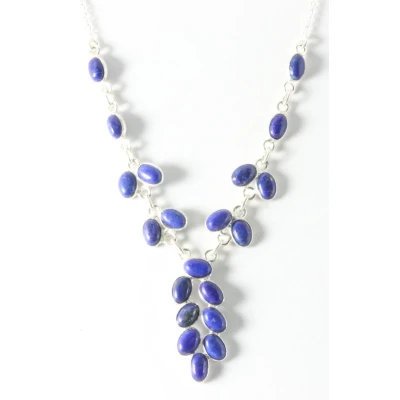 Afbeelding van Zilveren ketting met lapis lazuli