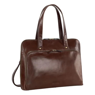 Afbeelding van LEONHARD HEYDEN Leren Afzonderlijke gevallen Schoudertas met laptopvak Cambridge Briefcase 1 Compartment Red Brown Bruine
