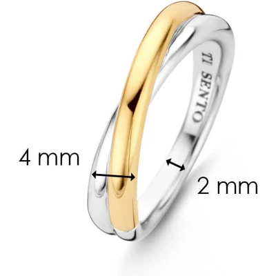 Afbeelding van Ti Sento Milano 1953SY Ring zilver en goudkleurig