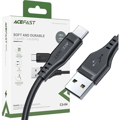 Afbeelding van Acefast USB Type C kabel 1,2m, 3A zwart (C3 04 zwart)