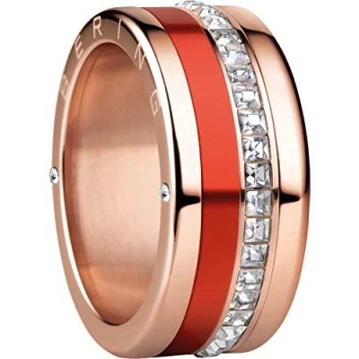 Afbeelding van BERING Verwisselbare ringcombinatie voor dames in roségoud en rood met uniek Twist &amp; Change systeem, Nile