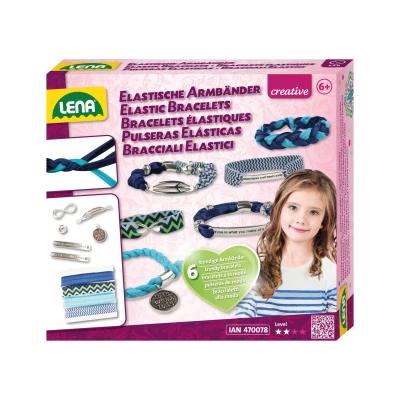 Afbeelding van Lena Maak Je Eigen Armbanden Meisjes Polyester Blauw 24 delig