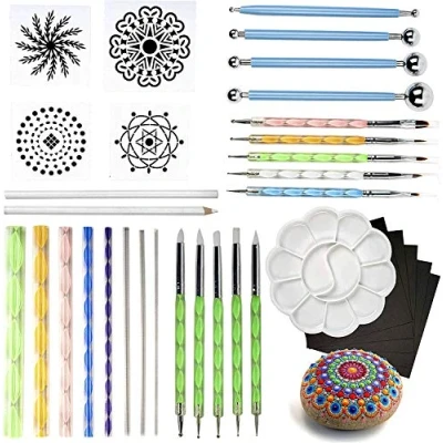 Afbeelding van The Twiddlers Mandala gereedschapsset, 35 kleurrijke accessoires voor een uitstekende start van het mooie steekschilderij