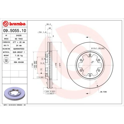 Afbeelding van Brembo Remschijf 09.5055.10