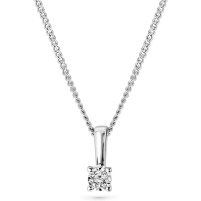 Afbeelding van Miore Diamant Ketting met Hanger Dames Conflictvrije Edelstenen 9 Karaat Kleur Witgoud Handgemaakte Hoogwaardige Sieraden