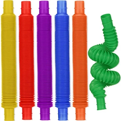 Afbeelding van 6 stuks pop tubes sensorisch speelgoed, speelgoed met meerkleurige stretchbuizen, ontlasten stress