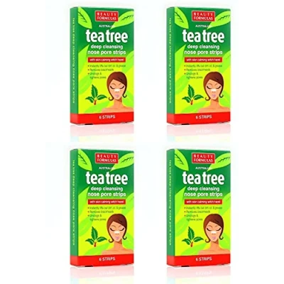 Afbeelding van 24x Australische Tea Tree &amp; Witch Hazel Neusstrips Verwijdert mee eters, ontstopt en verstevigt poriën