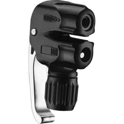 Afbeelding van Lezyne Dual Valve Pump Head Aluminium hendel Compatibel met alle hogedruk vloerpompen Presta, Dunlop en Schrader ventielen Zwart