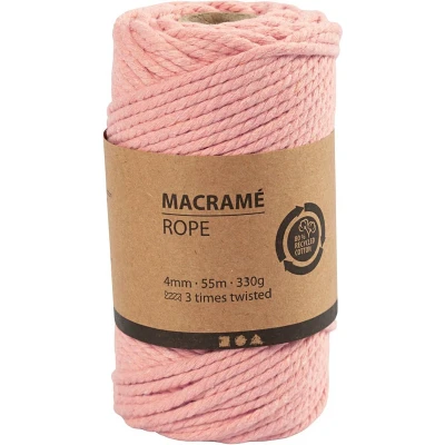 Afbeelding van Creativ Company Macrame Koord Roze, 55m