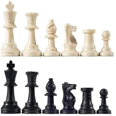 Afbeelding van Staunton Toernooi schaakstukken, drievoudig gewogen met 9,5 cm King en 2 extra Queens
