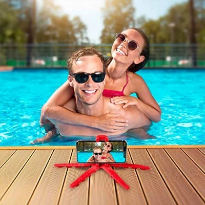 Afbeelding van Celly telefoonhouder Squiddy Max 8,5 cm siliconen rood