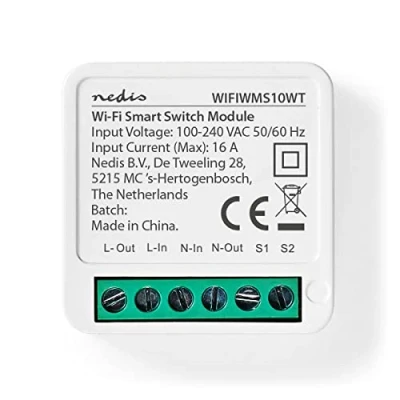 Afbeelding van Slimme schakelaar Nedis SmartLife (Wifi, Verlichting, Inbouw, Max. 3680W)