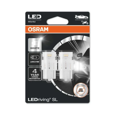 Afbeelding van Osram W21W LED Retrofit Wit 12V W3x16d 2 Stuks