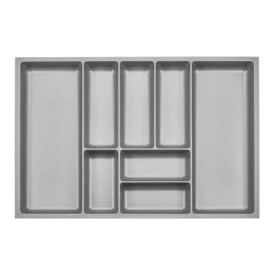 Afbeelding van ORGA BOX 3 Besteklade diepte: 473 x breedte: 691 mm zilvergrijs met canvasstructuur voor laden van 80 cm, bijv. in Nobilia keukens vanaf 08.2012.