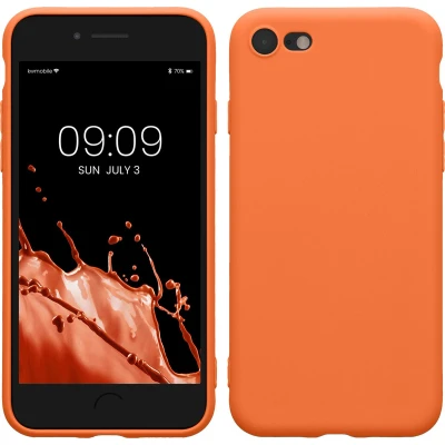 Afbeelding van kwmobile telefoonhoesje geschikt voor Apple iPhone SE (2022) / (2020) 8 7 Hoesje smartphone Precisie camera uitsnede In warme abrikoos