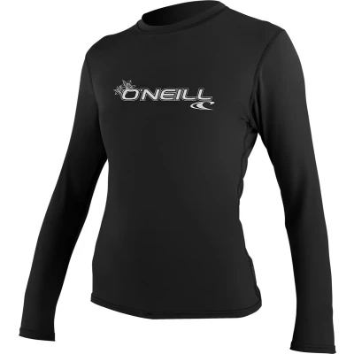 Afbeelding van O&#039;Neill Wetsuits WMS Basic Skins L/S Rash Tee Vest, voor dames, zwart, XL