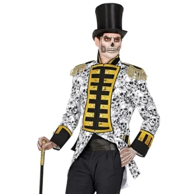 Afbeelding van Widmann Heks &amp; Spider Lady Voodoo Duistere Religie Kostuum Graaf Skull Van Dodenstijn Man Zwart / Wit XXL Halloween Verkleedkleding