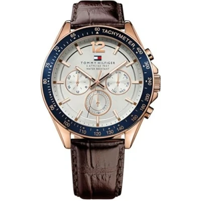 Afbeelding van Tommy Hilfiger Multifunctioneel kwartshorloge voor heren met leren armband 179118